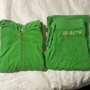 Juicy couture terry cloth green track suit